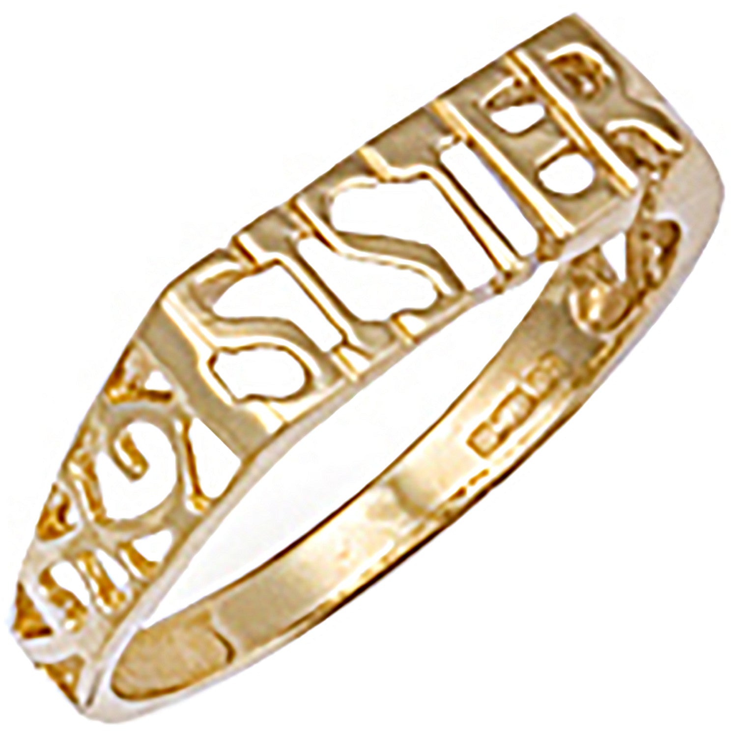 Yellow Gold Scroll Sides Sister Ring - 9ct Gold