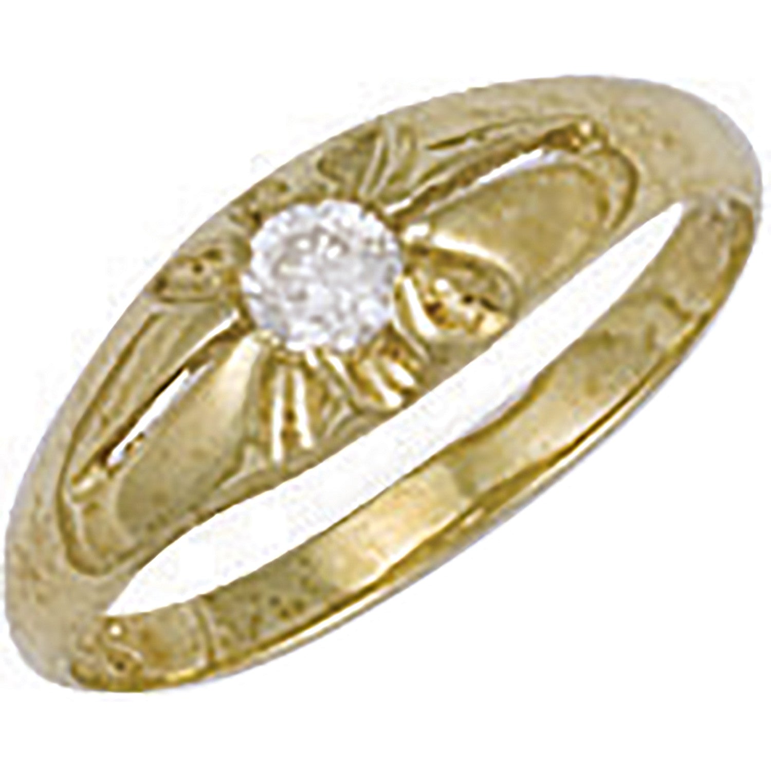 Yellow Gold Cubic Zirconia Baby Gipsy Ring - 9ct Gold