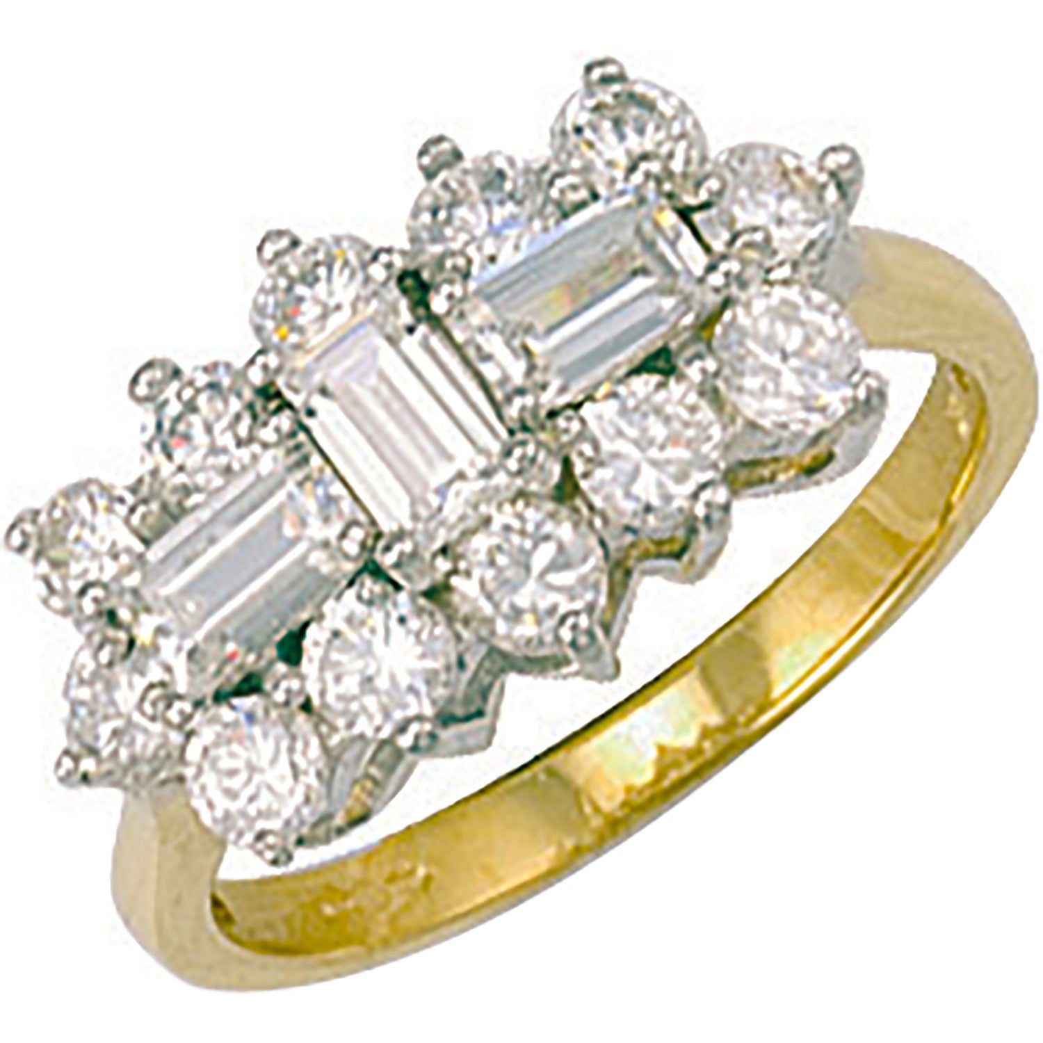 Yellow Gold Cubic Zirconia Boat Ring - 9ct Gold