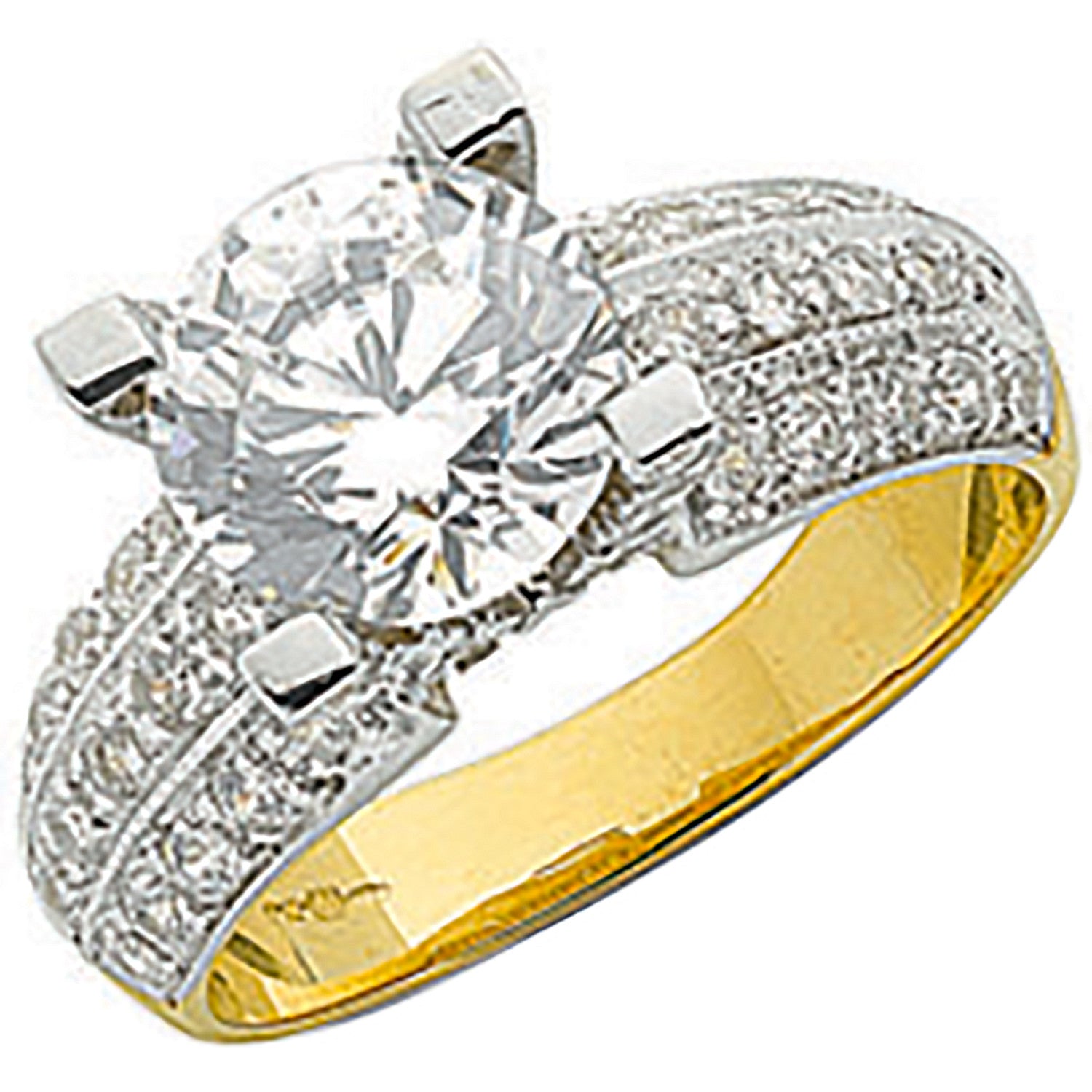 Yellow Gold Fancy Cubic Zirconia Ring - 9ct Gold