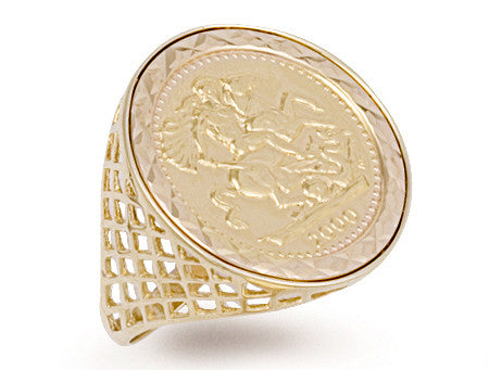 Yellow Gold (Full) Coin Ring - 9ct Gold
