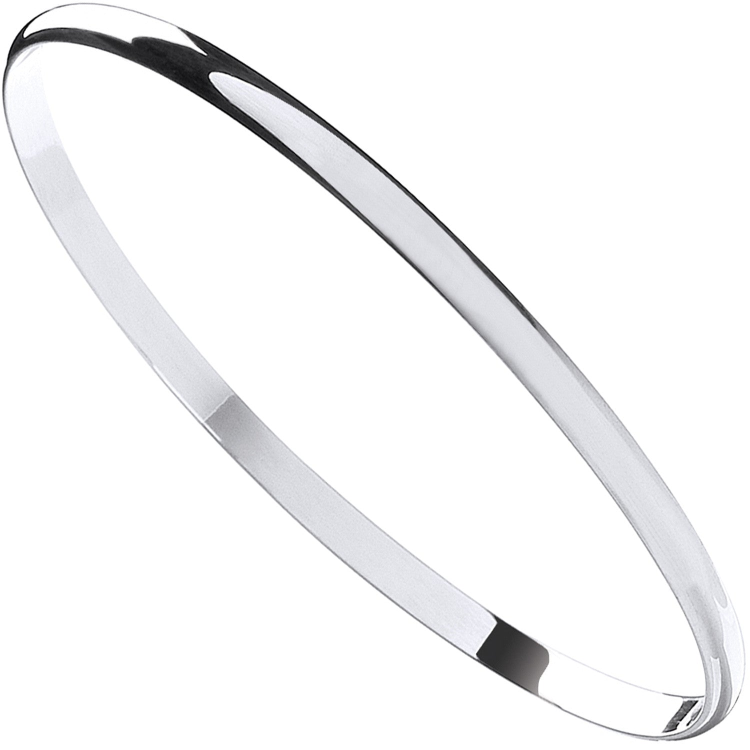Silver 4mm D - Shaped Slave Bangle - Silver