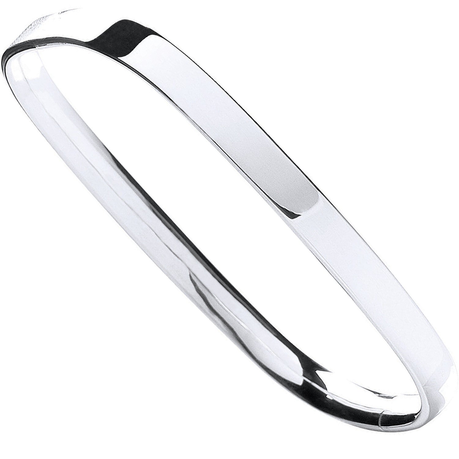 Silver Solid Tv Shaped Hinged Bangle - Silver