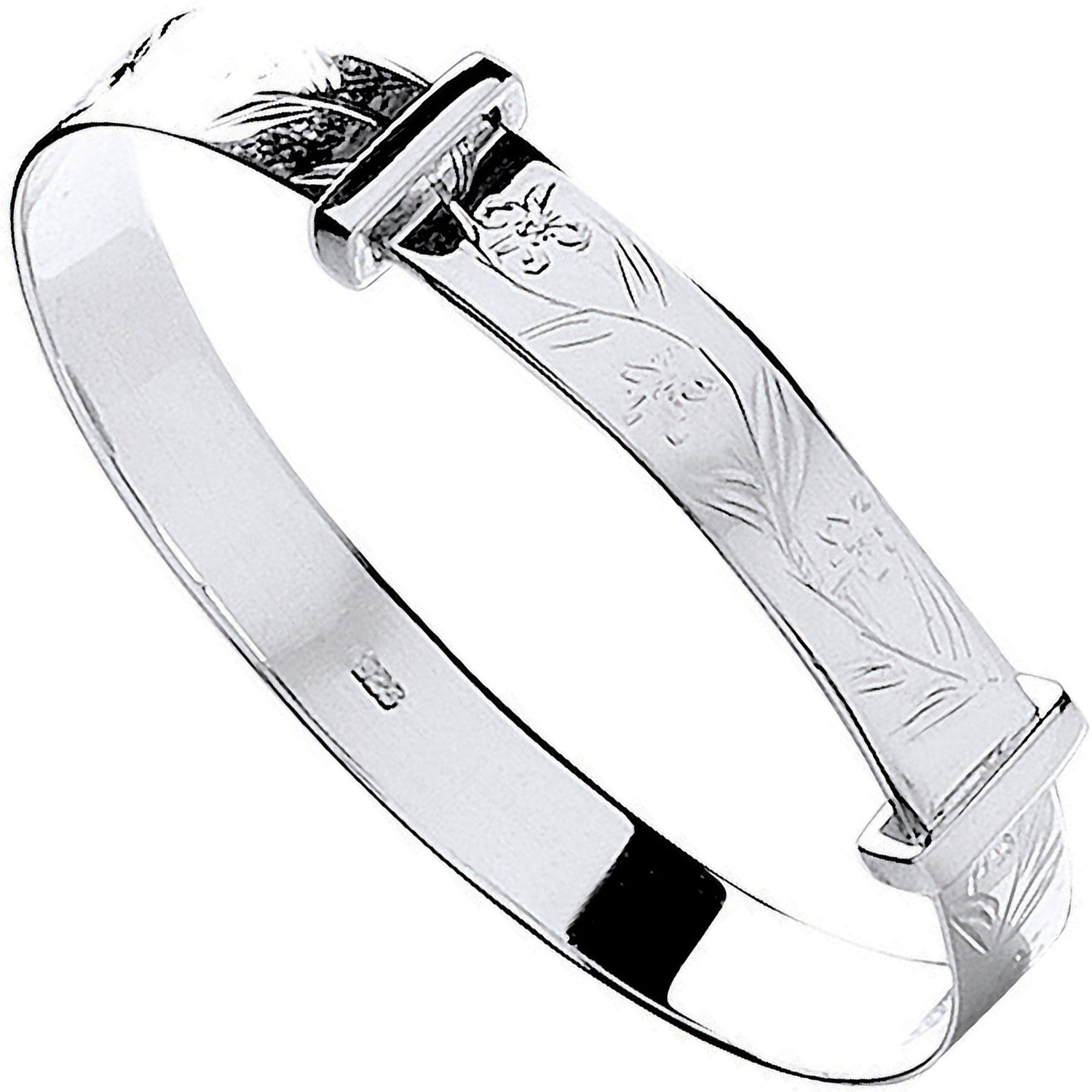Silver D/C Expandable Baby Bangle - Silver