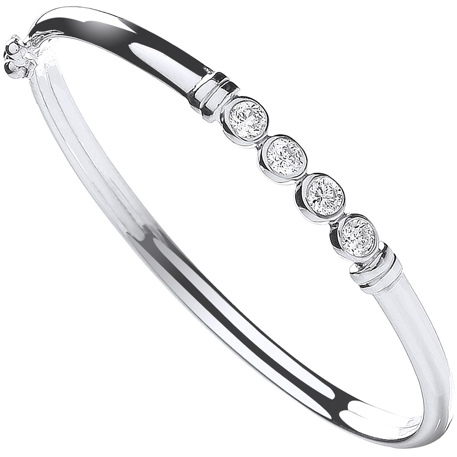 Silver Baby Cubic Zirconia Bangle - Silver