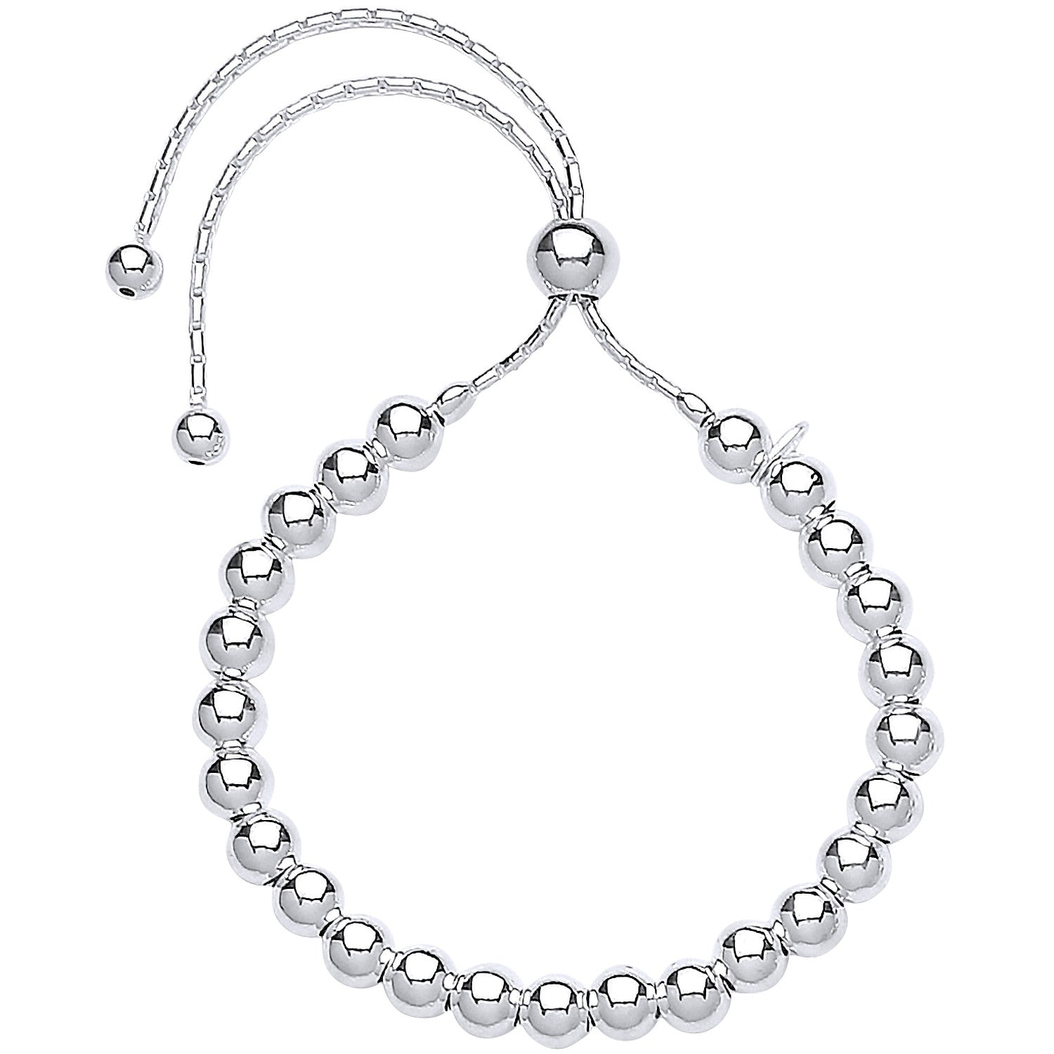 Silver Ball Friendship Bracelet - Silver