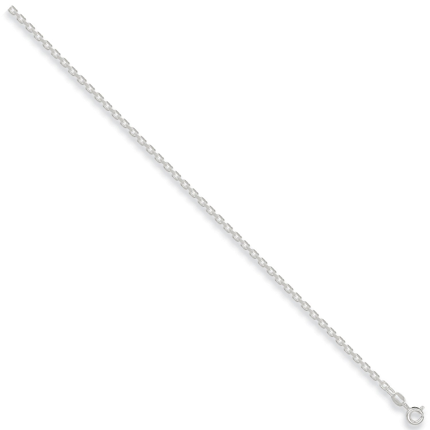 Silver 2.7mm Diamond Cut Belcher Chain - Silver