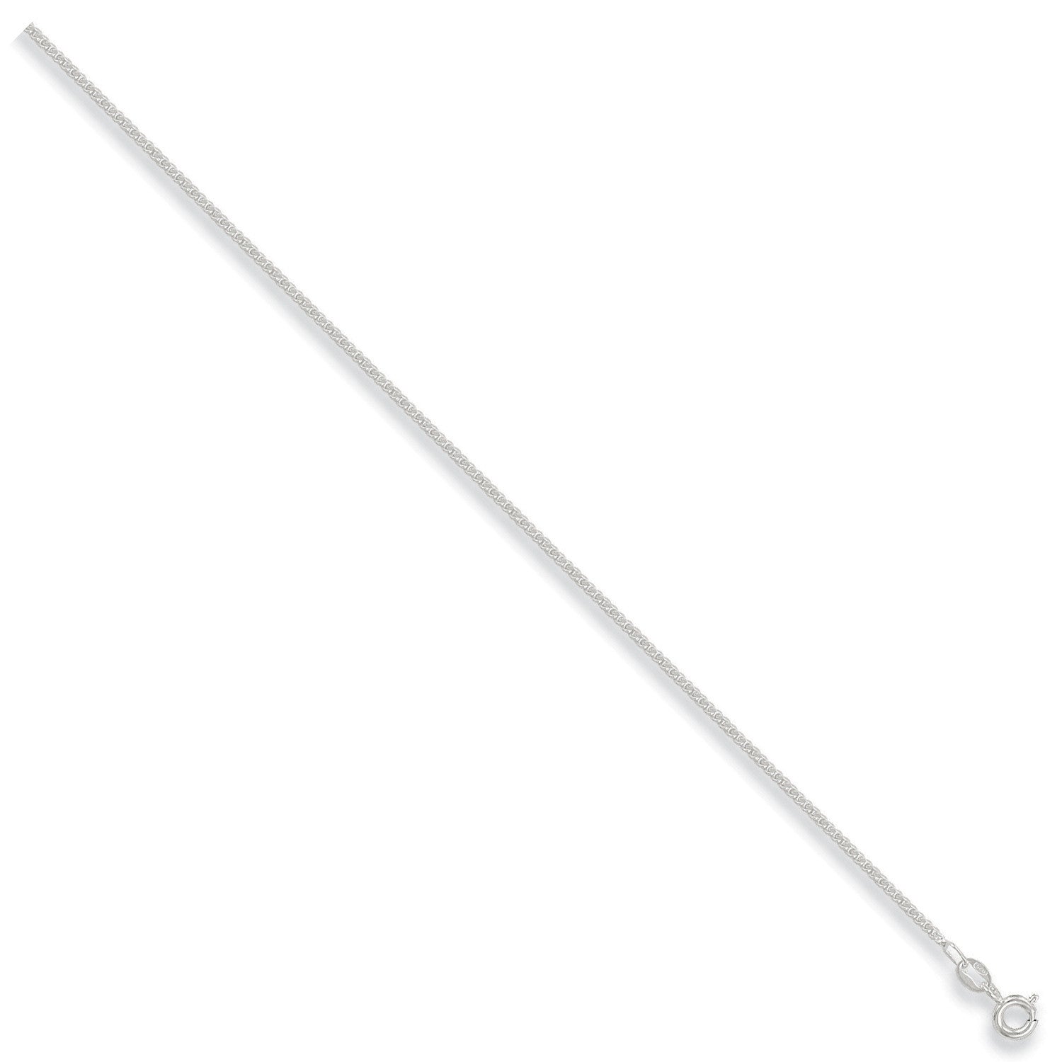 Silver 1.7mm Traditional Classic Curb Chain - Silver