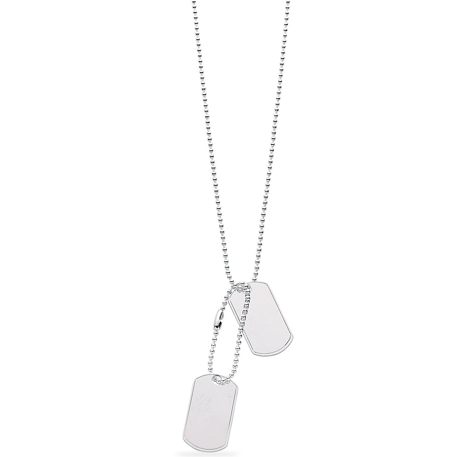 Silver Dog Tags 20" Chain - Silver