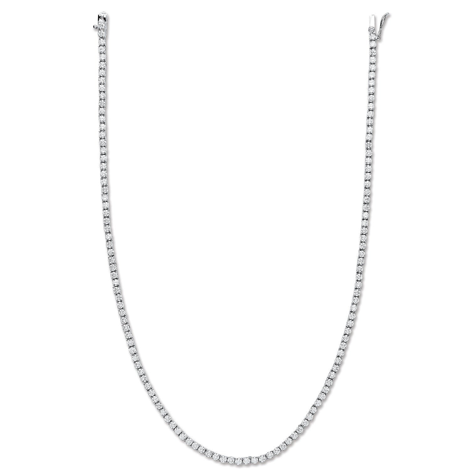 Silver 3.0mm Cubic Zirconias 17" Tennis Collarette - Silver