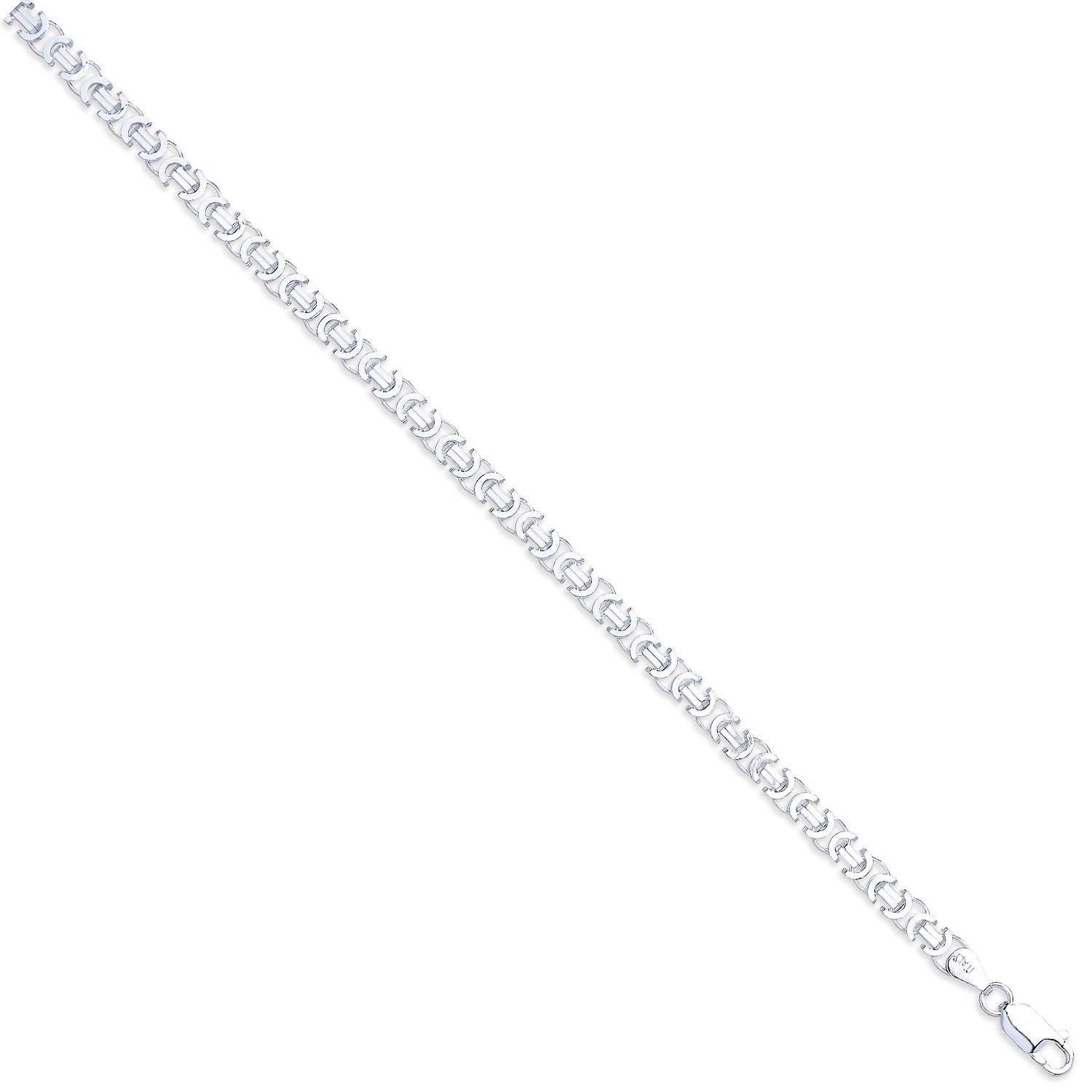 Silver 5mm Flat Byzantine Chain - Silver