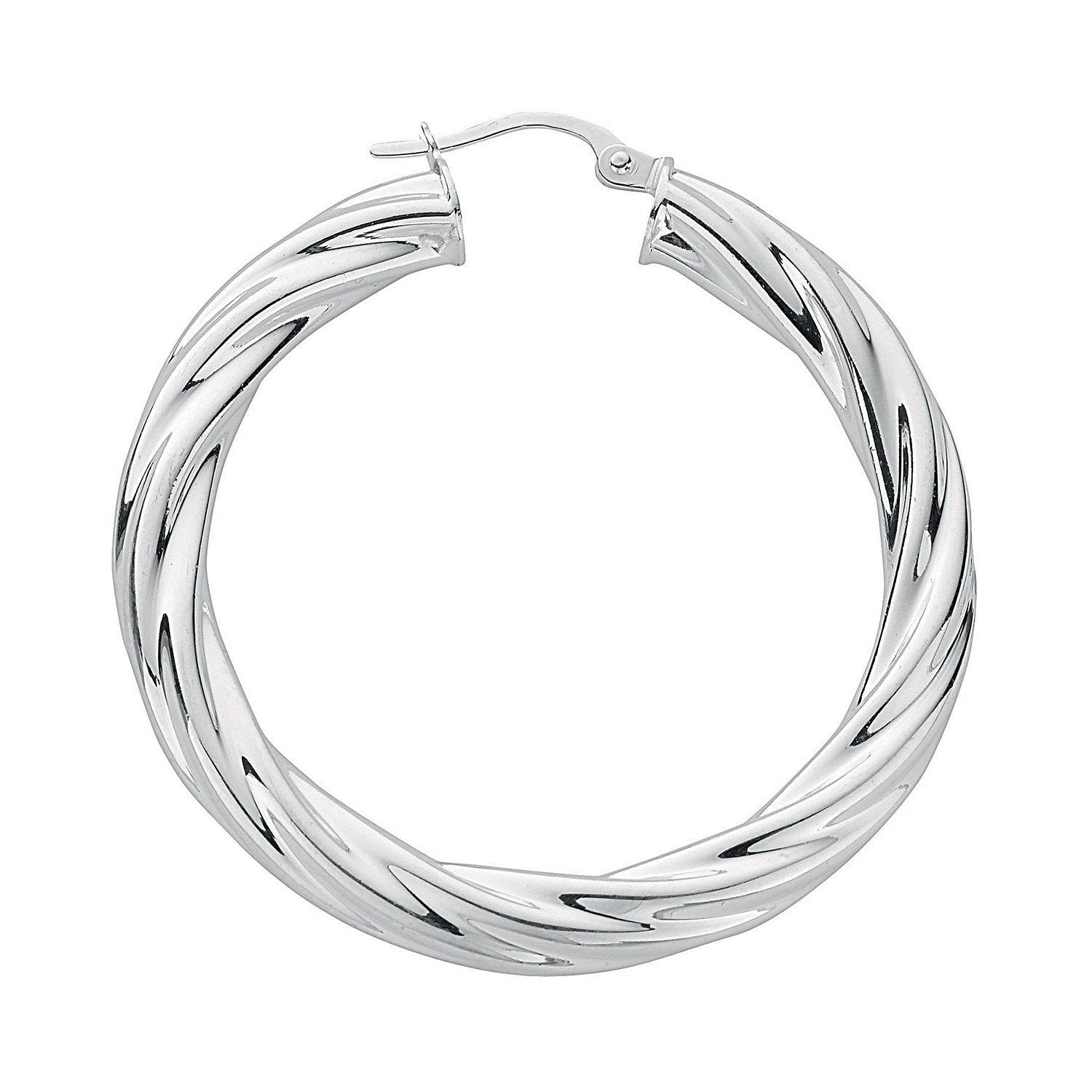 Silver Twisted Hoop Earrings