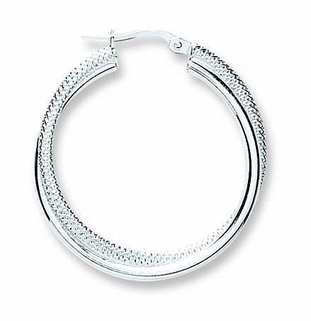Silver Double Hoop Earrings - Silver