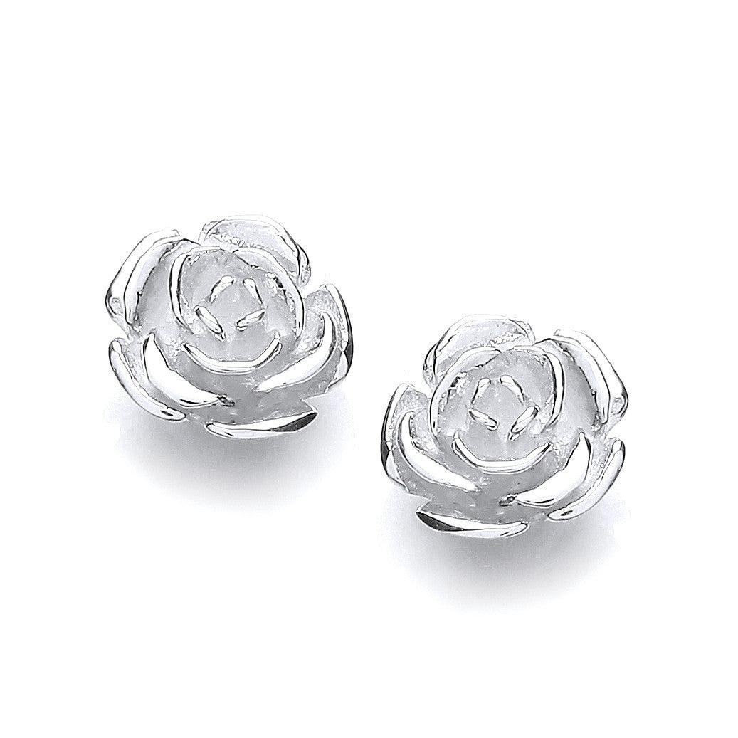 Silver Rose Stud - Silver