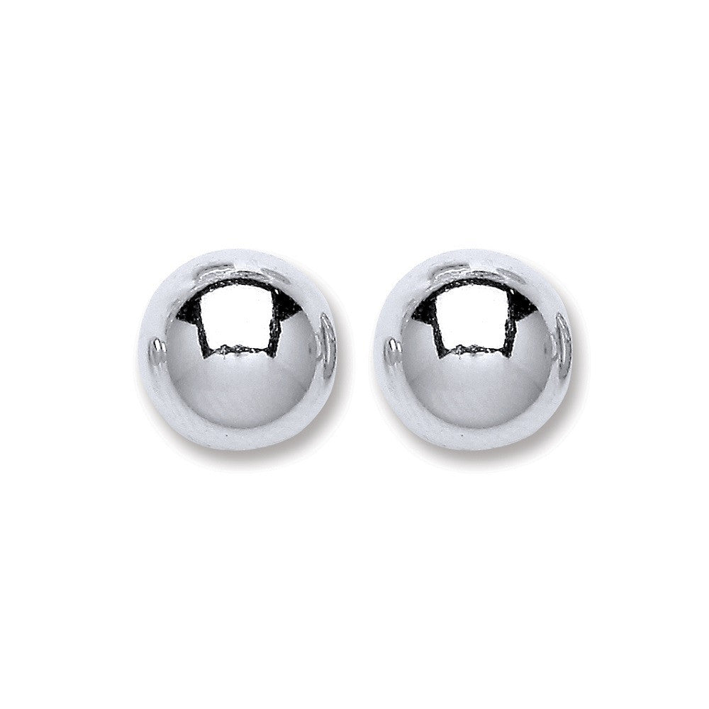 Silver Ball Stud 10mm Earrings - Silver