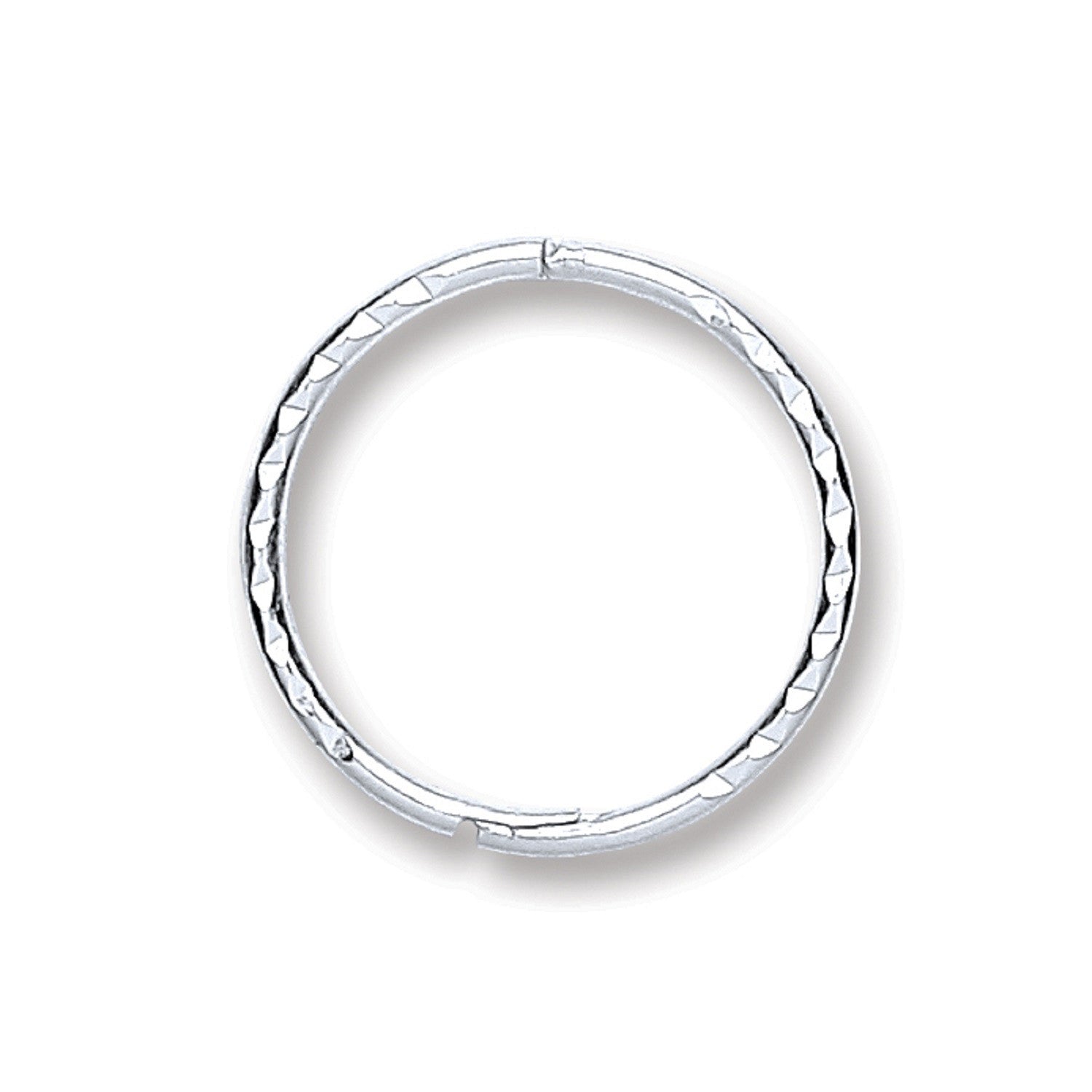 Silver 12mm Diamond Cut Hinged Sleepers - Silver