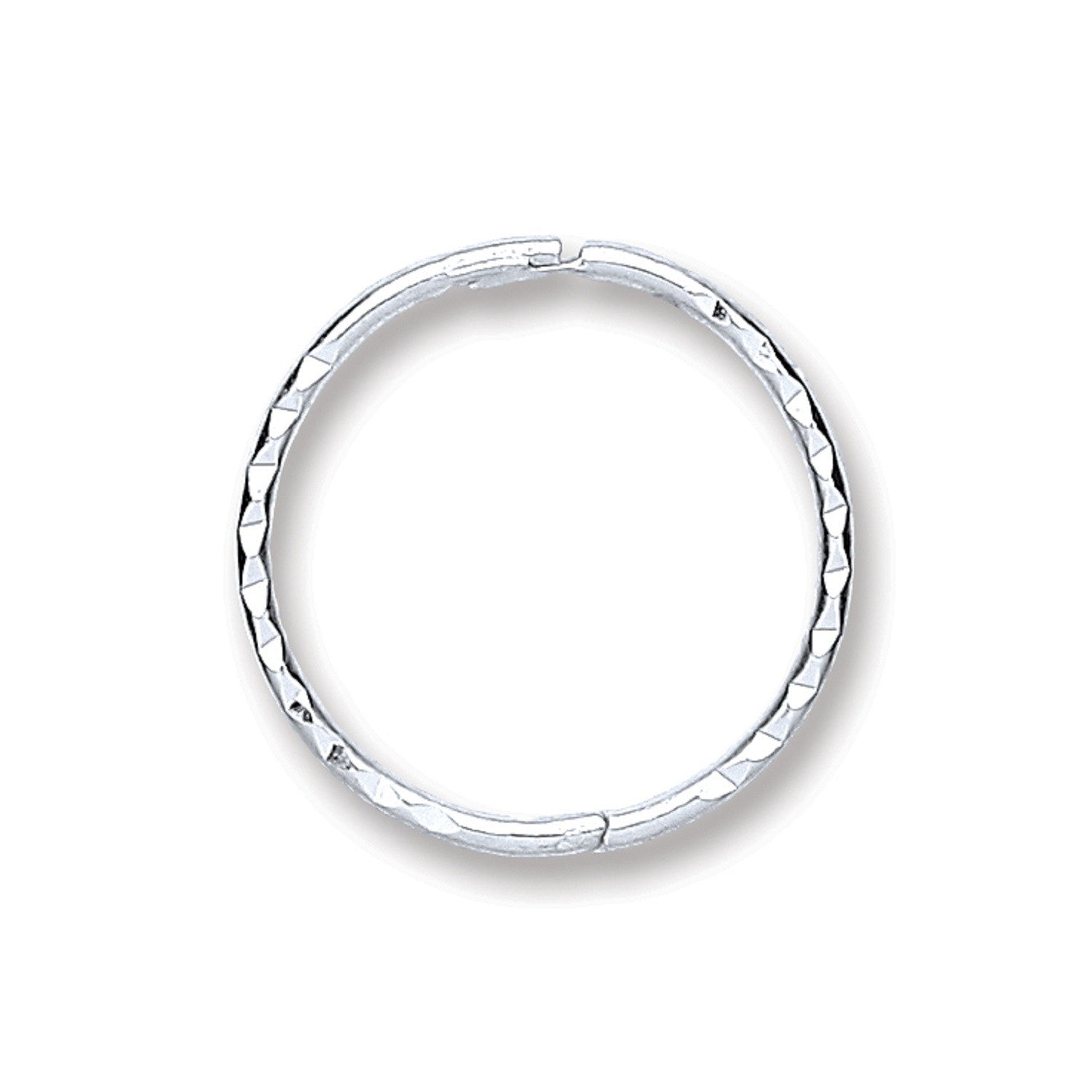 Silver 14mm Diamond Cut Hinged Sleepers - Silver