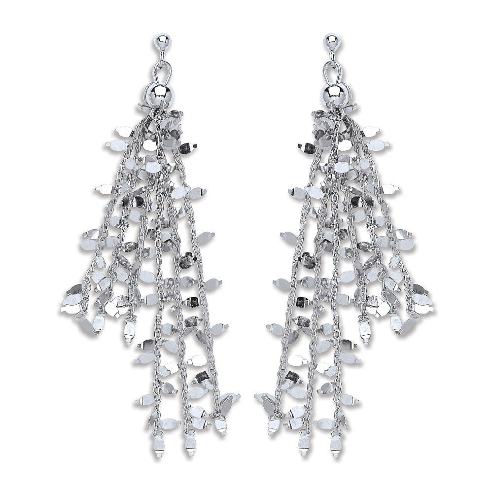 P/P Silver Tassel Drop Earrings - Silver