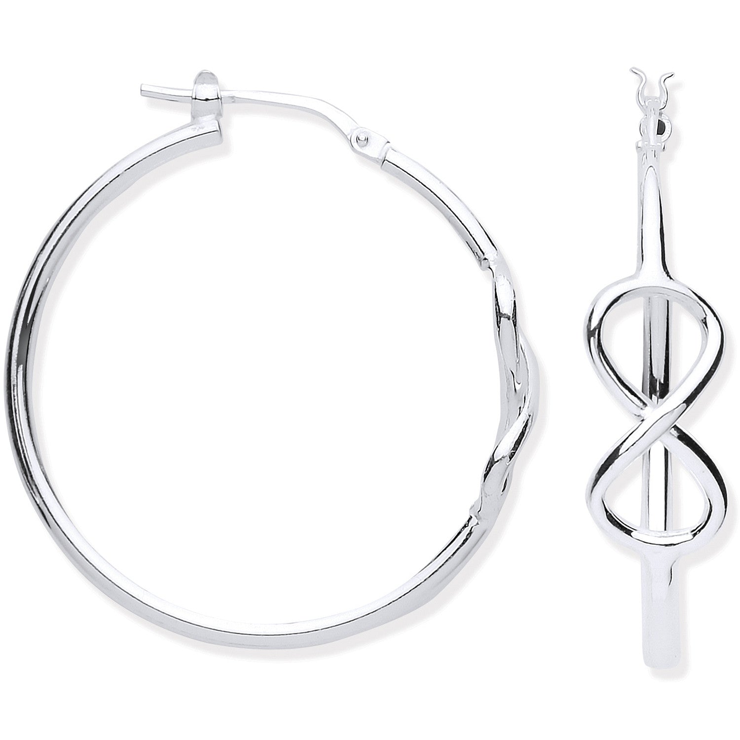 Silver Infinity 34mm Hoop Earrings - Silver