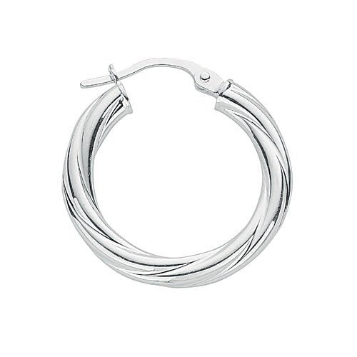 Silver Twisted Hoop Earrings