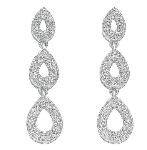 Silver Fancy Cubic Zirconia Drops - Silver