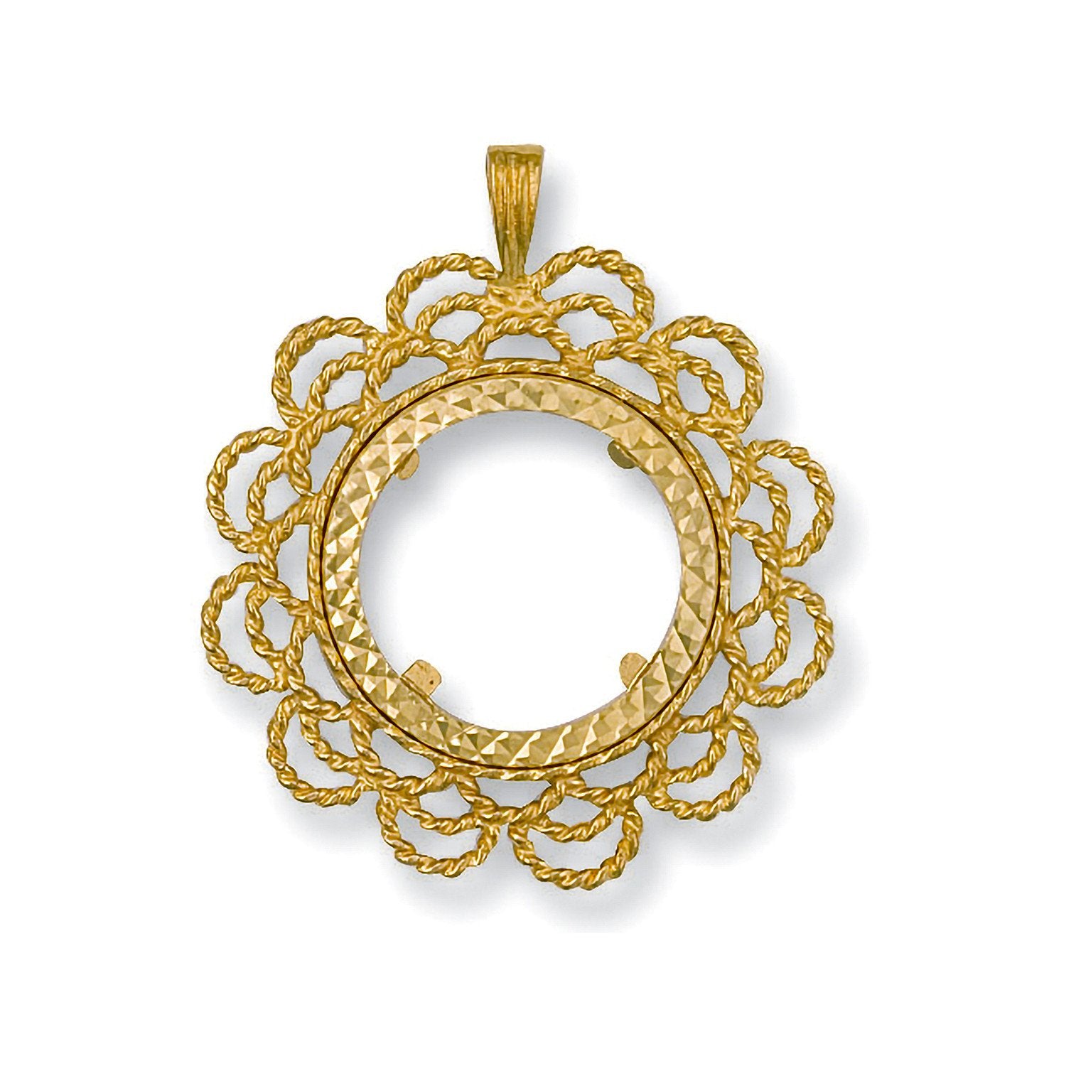 Y/G (Half) Fancy Sovereign Pendant