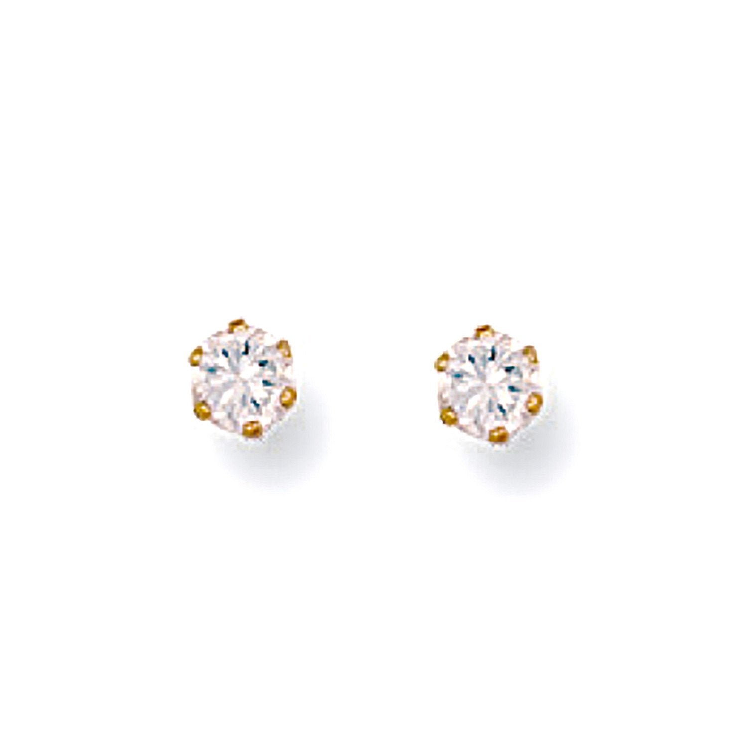 9ct Y/G 3mm Claw Set Cz Studs