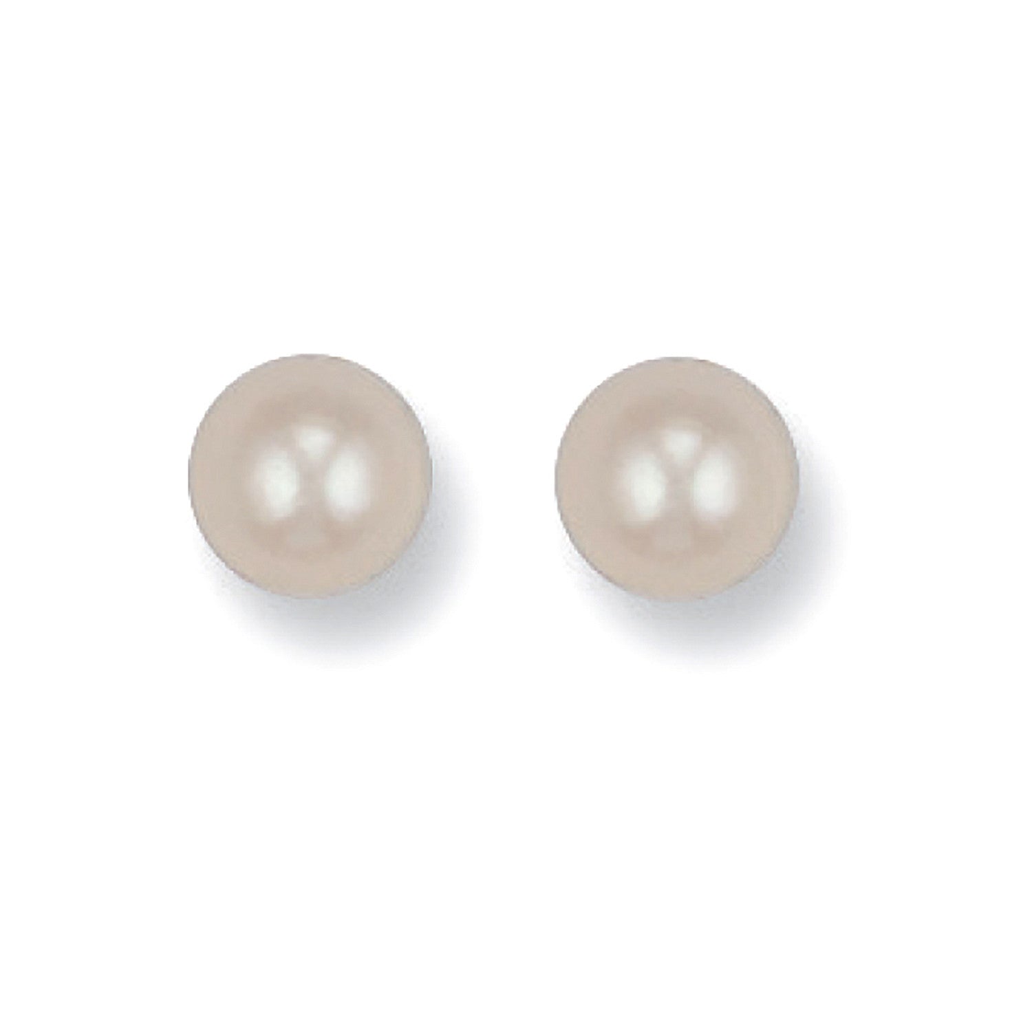Yellow Gold 7mm Cultured Pearl Studs - 9ct Gold