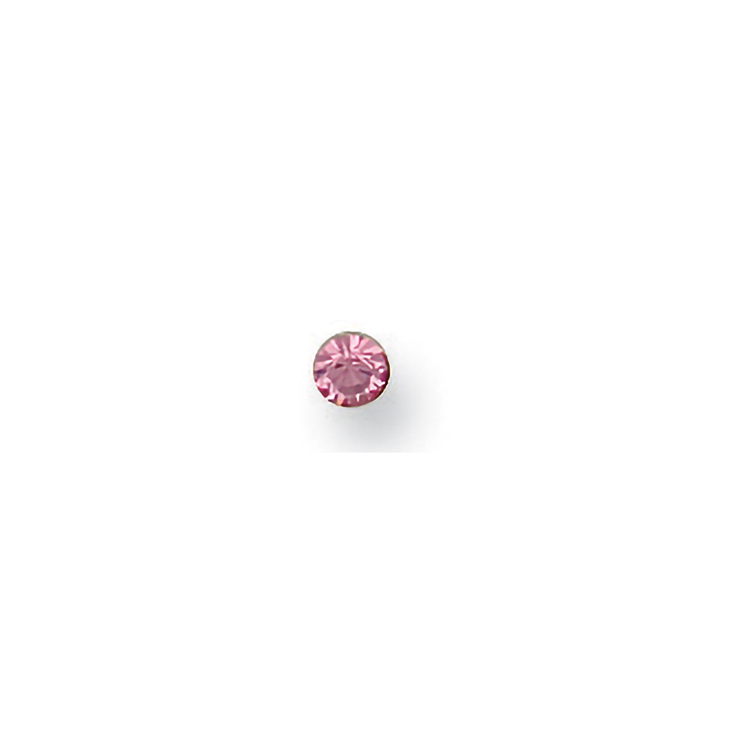 Yellow Gold Pink Cubic Zirconia Nose 3mm Stud - 9ct Gold