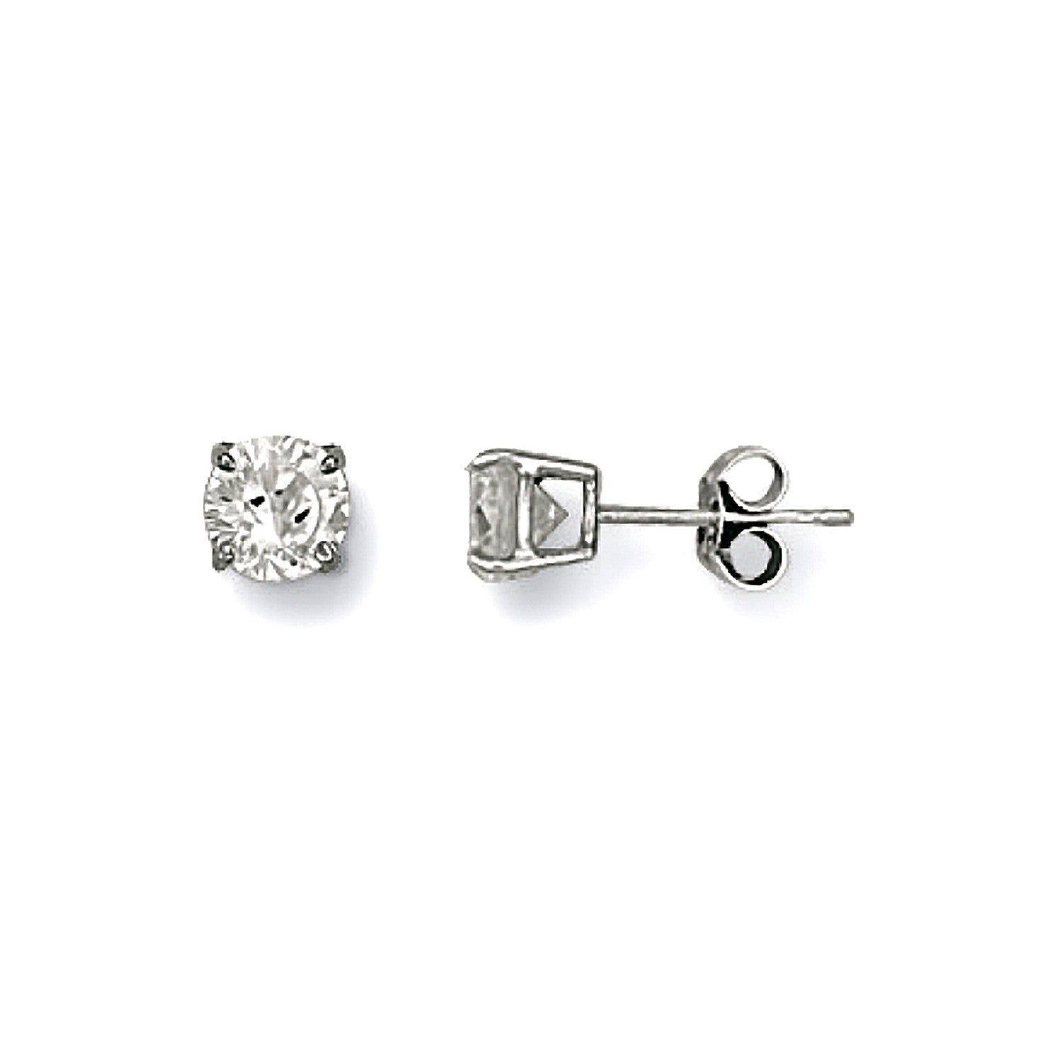 White Gold 5mm Claw Set Cubic Zirconia Studs - 9ct Gold