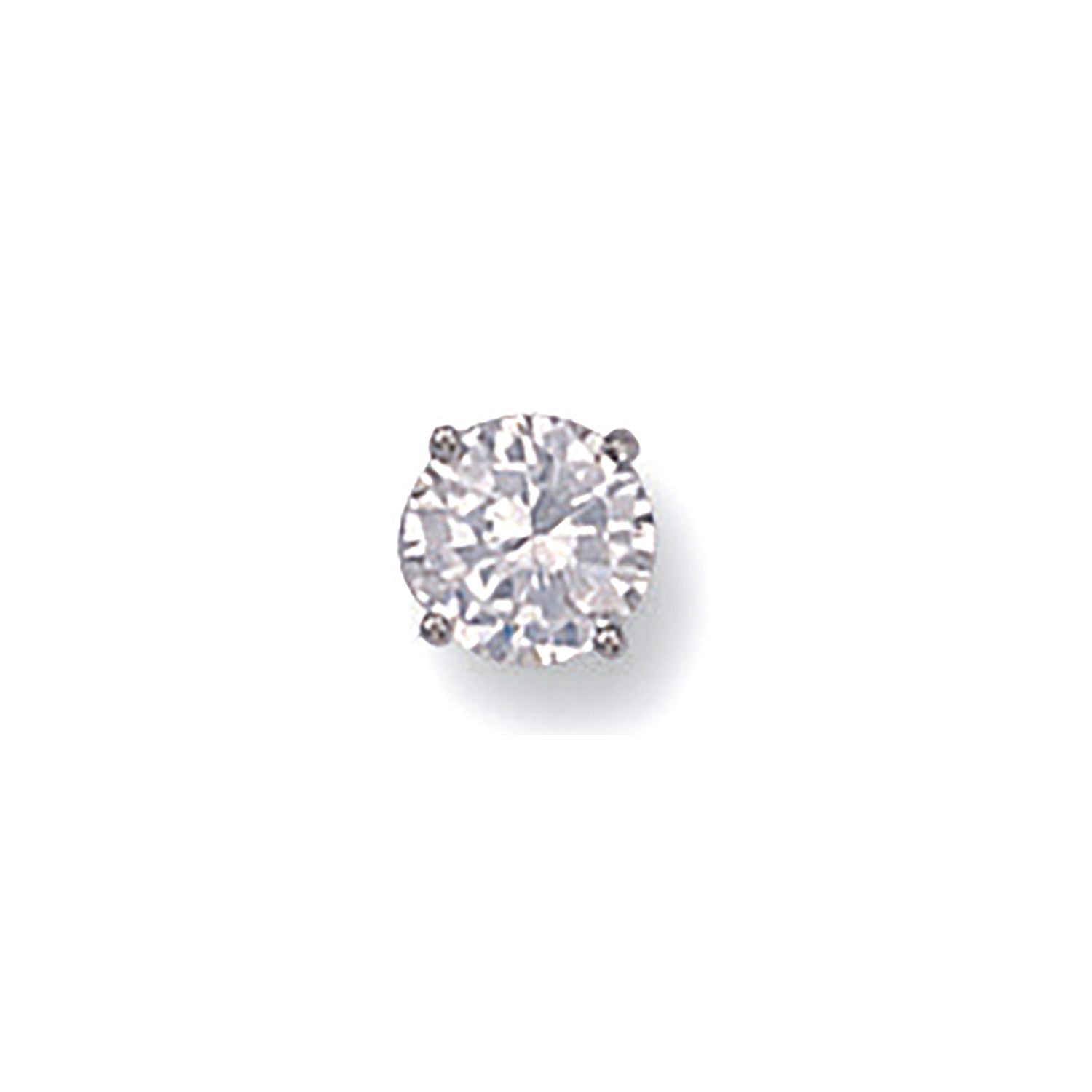 White Gold Gents Claw Set 6mm Cubic Zirconia MAN Stud - 9ct Gold