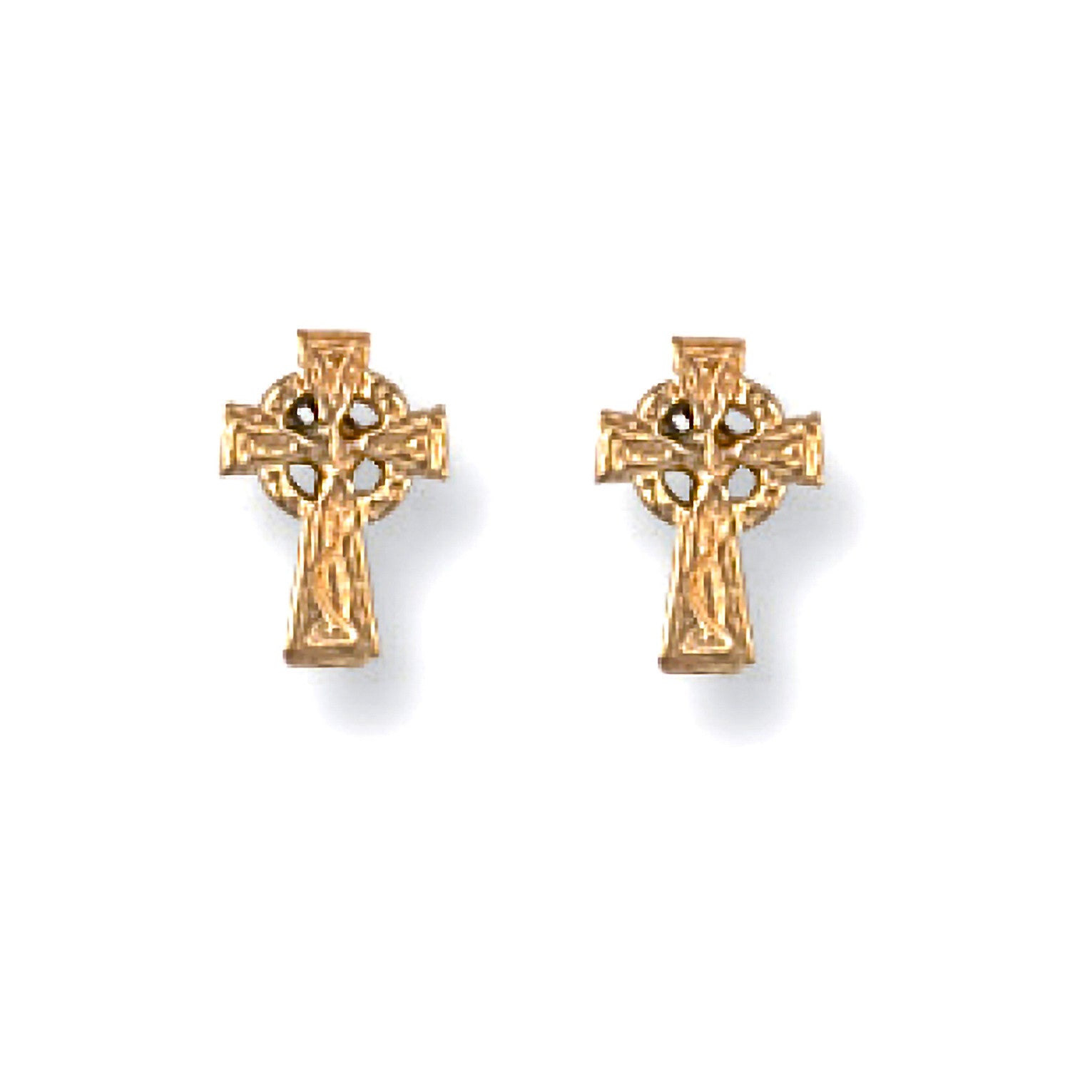 9ct Yellow Gold Celtic Cross Studs - 9ct Gold