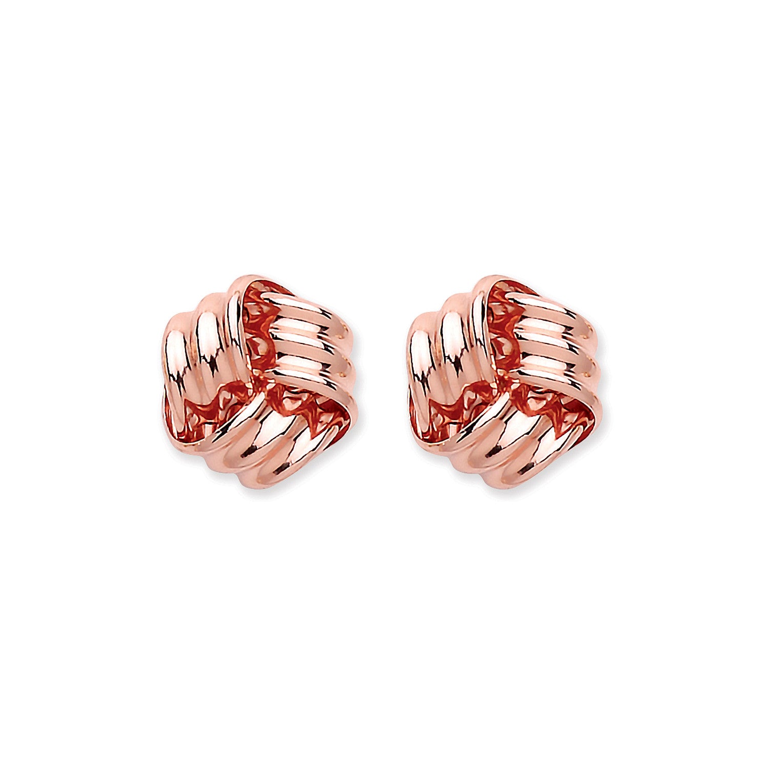 9ct Rose Gold Knot Studs - 9ct Gold