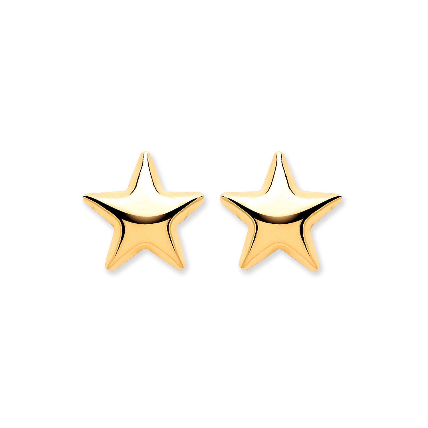 9ct Yellow Gold Star Studs - 9ct Gold