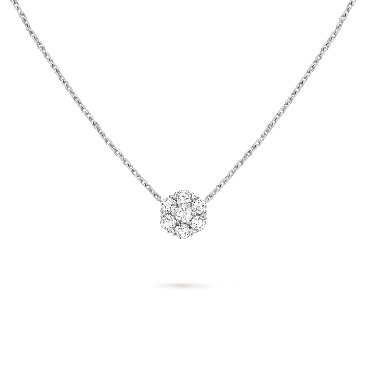 Van Cleef & Arpels Fleurette Diamond Pendant 18K White Gold
