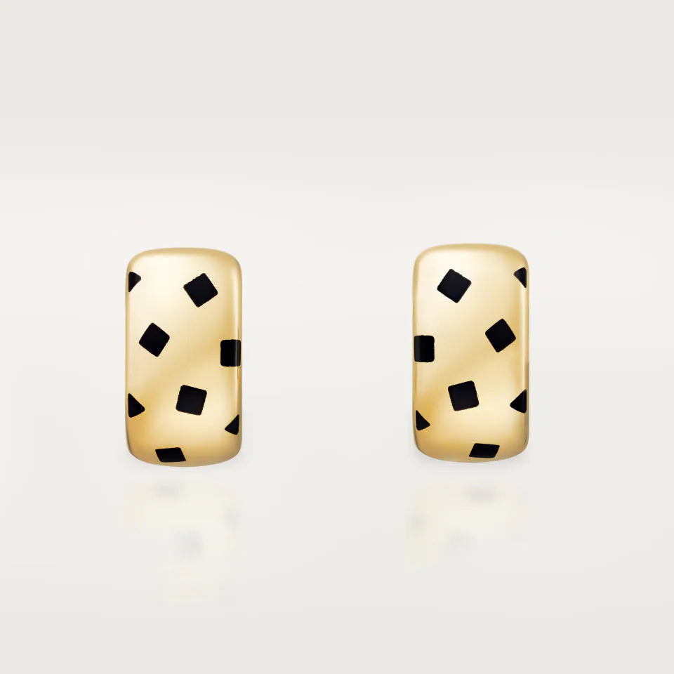 Cartier Panthère de Cartier Earrings Black Lacquer 18K Yellow Gold
