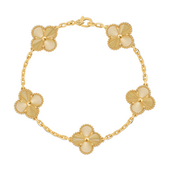Van Cleef & Arpels Vintage Alhambra Bracelet 18K Yellow Gold 5 Motifs