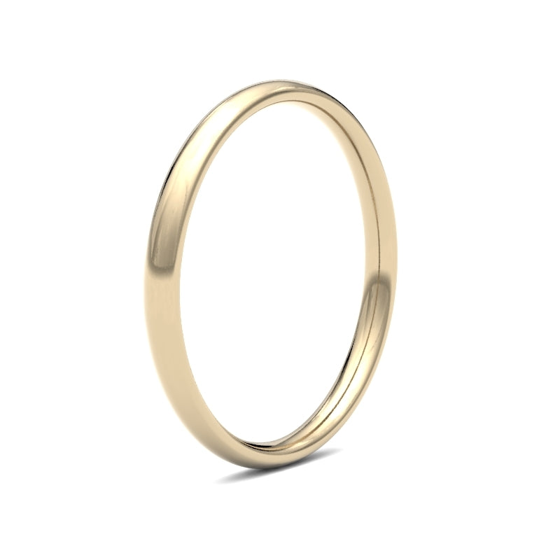 18ct Yellow Gold Standard Weight Court Profile Mirror Finish Wedding Ring