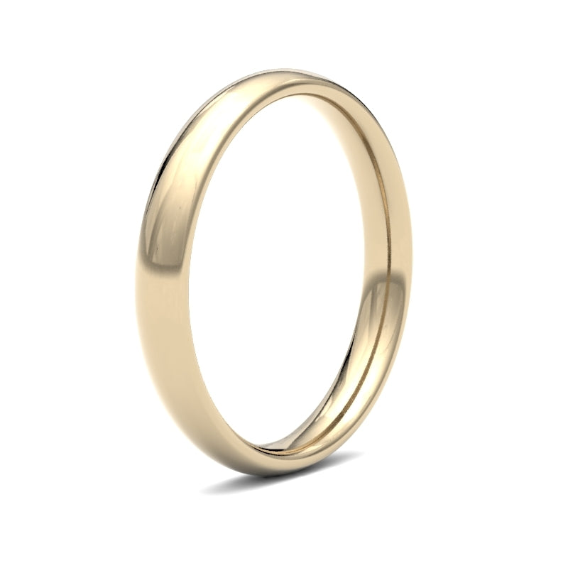18ct Yellow Gold Standard Weight Court Profile Mirror Finish Wedding Ring