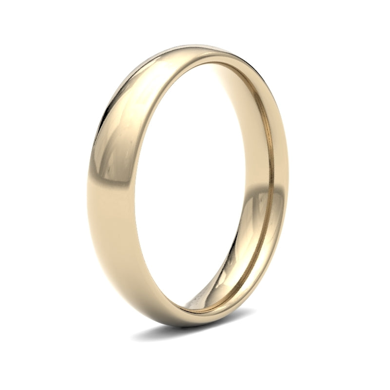 18ct Yellow Gold Standard Weight Court Profile Mirror Finish Wedding Ring