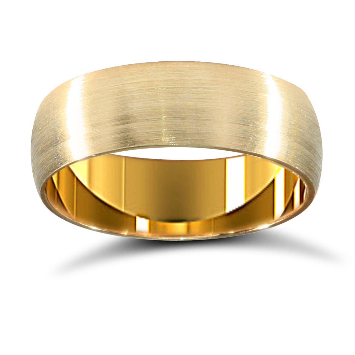 WCT22Y6-01() | 22ct Yellow Gold Standard Weight 6mm Court Profile Satin Wedding Ring