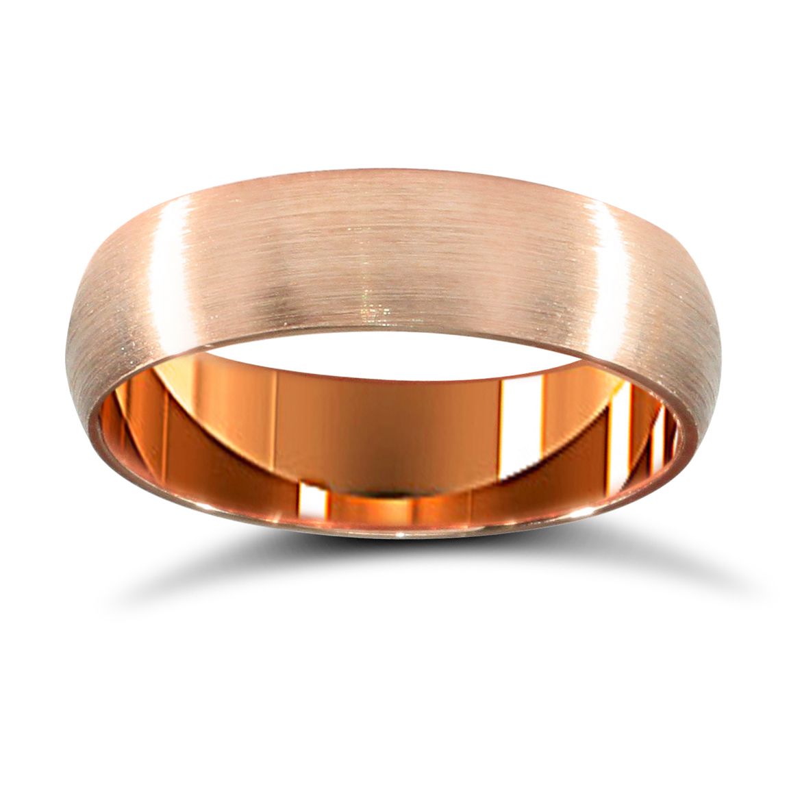 WPDS9R5-01(F-Q) | 9ct Rose Gold Premium Weight D-Shape Profile Satin Wedding Ring