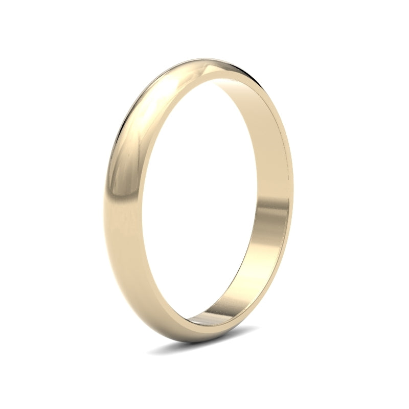 WDS9Y3() | 9ct Yellow Gold Standard Weight D-Shape Profile Finish Wedding Ring