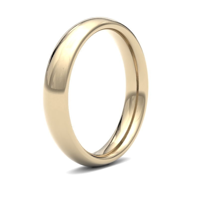 WPCT9Y4(R+) | 9ct Yellow Gold Premium Weight Court Profile Mirror Finish Wedding Ring