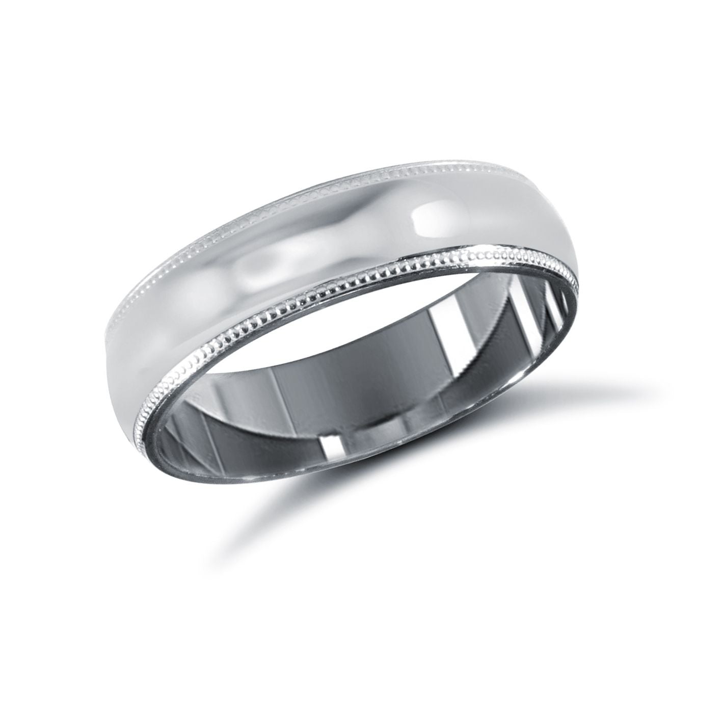 WSCPD5-02(F-Q) | Palladium Standard Weight Court Profile Mill Grain Wedding Ring