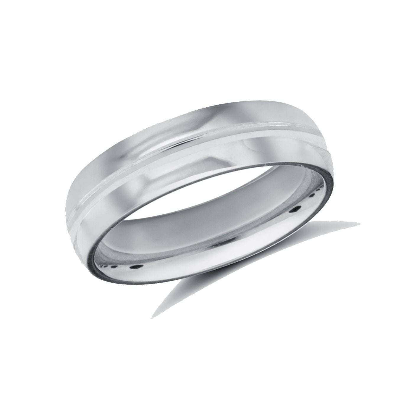 WSCPD5-05(R+) | Palladium Standard Weight Court Profile Centre Groove Wedding Ring