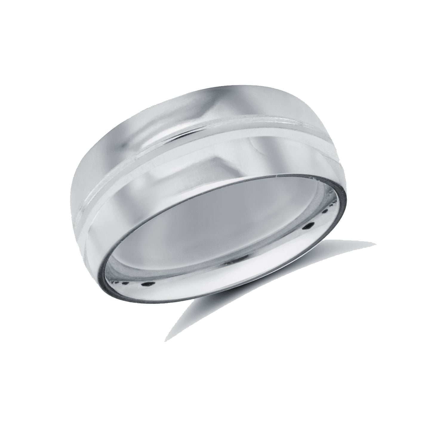 WSCPD8-05 | Palladium Standard Weight Court Profile Centre Groove Wedding Ring