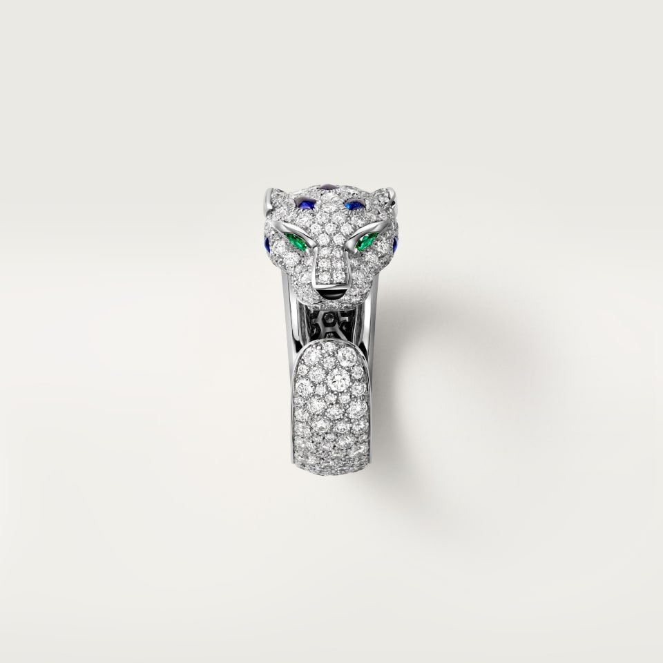 Cartier Panthère de Cartier Ring Medium Model Half-Paved White Gold