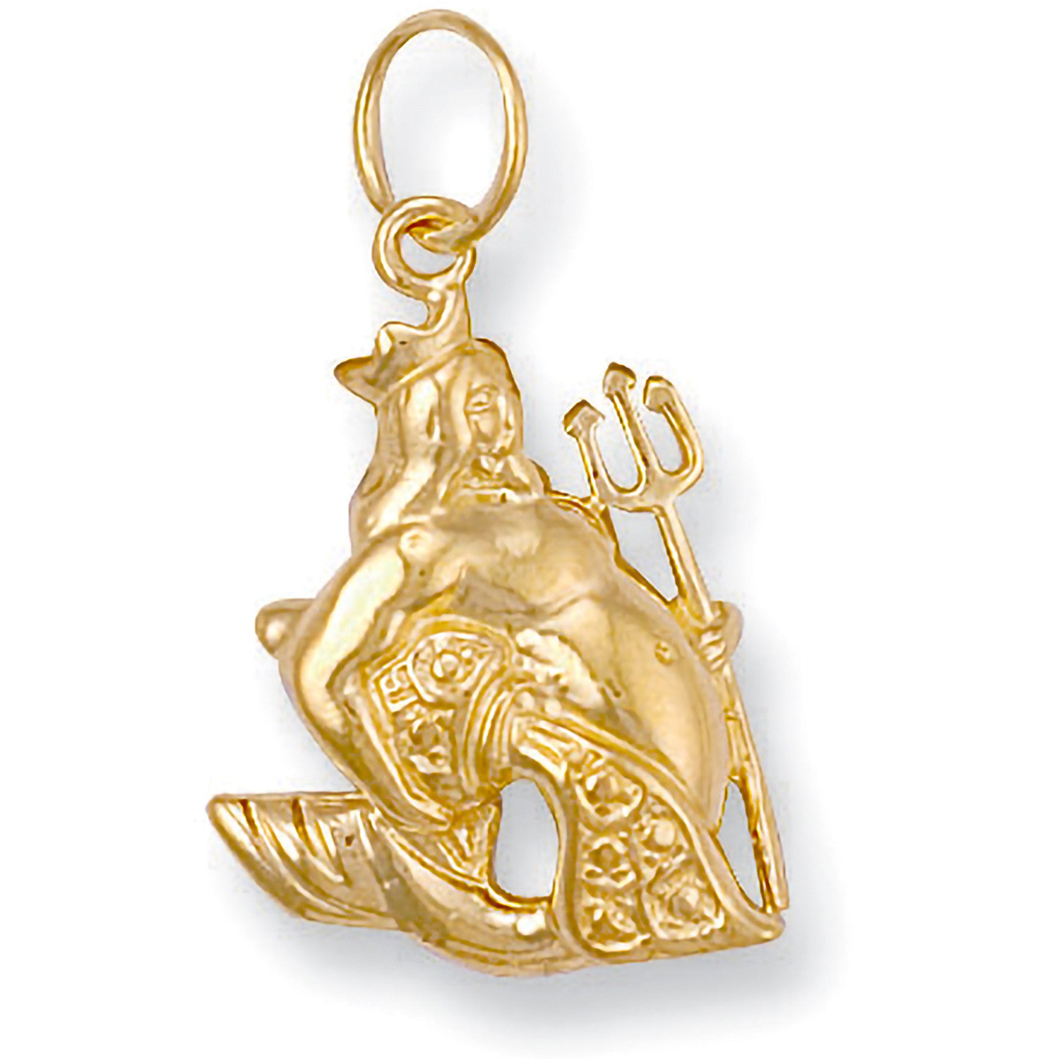 Yellow Gold Aquarius Zodiac Pendant - 9ct Gold