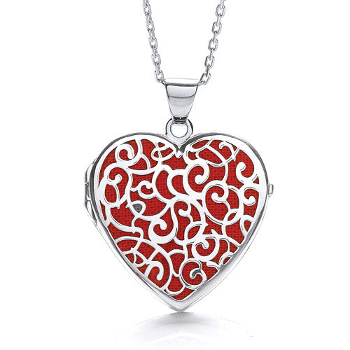 Heart Shape Red Background Fancy Locket